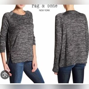 Rag & Bone Camden Long Sleeve Black Gray Shirt Sz S